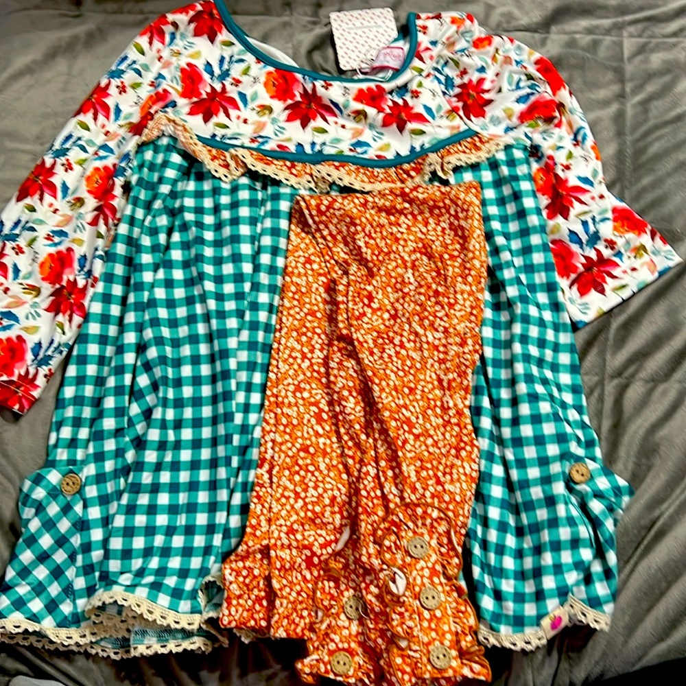Floral long sleeve tunic set